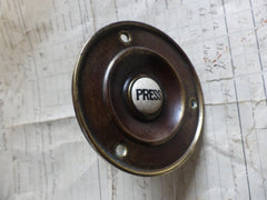 Victorian Brass Electric Door Bell Push - Unrestored