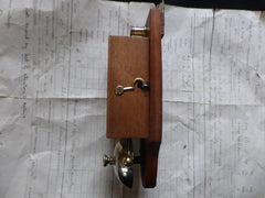 Restored Antique Golden Wood & Brass Electric Doorbell - 4-6 volts