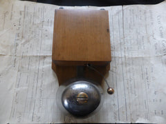Restored Art Deco Wood & Steel Electric Conical Doorbell - 4-6v
