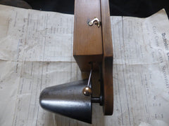 Restored Art Deco Wood & Steel Electric Conical Doorbell - 4-6v