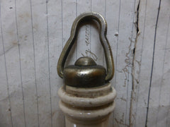 Antique Porcelain High Level Toilet Chain Pull - Ribbon & Reg No