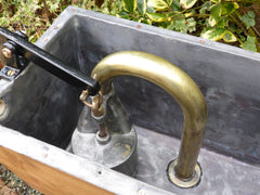 1906 Restored Wooden High Level Toilet Cistern - Brass Pipe