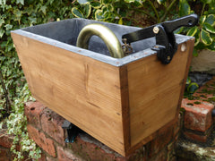 1906 Restored Wooden High Level Toilet Cistern - Brass Pipe