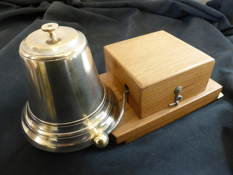 Very Large Restored Art Deco Wood & Brass Electric Doorbell - 24 volts