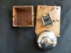 Very Large Restored Art Deco Wood & Brass Electric Doorbell - 24 volts