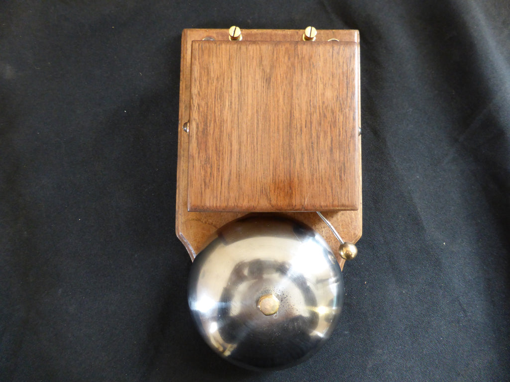 Restored Art Deco Wood & Steel Electric Conical Doorbell - 3-4v