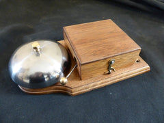 Restored Art Deco Wood & Steel Electric Conical Doorbell - 3-4v