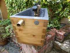 Restored Wood & Brass High Level Toilet Cistern "Harriap"