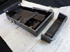 7 1/4" x 4" Iron & Brass Door Rim Lock, Key & Keep - Night latch