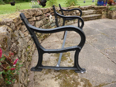 Reclaimed Industrial Cast Iron park bench ends garden seat - 6 Seater
