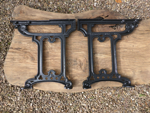 Victorian Cast Iron 16" Throne High Level Toilet Seat Floor Brackets - 1897