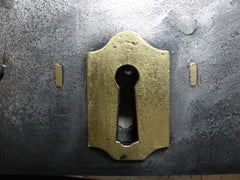 8" x 6" Victorian Cast Iron Door Rim Lock, Key & Keep - Deadlock