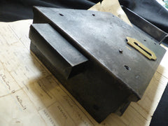 8" x 6" Victorian Cast Iron Door Rim Lock, Key & Keep - Deadlock