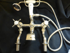 Lefroy Brooks Classic Antique Silver Nickel Shower Bath Mixer Taps