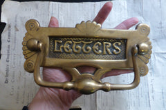 Large Arts & Crafts Brass Door Letter Box & Knocker - 1898