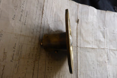 Large Antique Brass & China Electric Door Bell Push - 4 1/2"