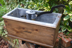 Ornate Antique Restored Japkap Wooden High Level Toilet Cistern - Medium Oak