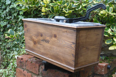 Ornate Antique Restored Japkap Wooden High Level Toilet Cistern - Medium Oak