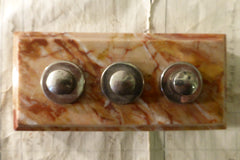 Art Deco Marble, Chrome & Bakelite Desk Bell Push Buttons