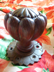 Gothic 1800s Wood & Bronze Entrance Door Centre Pull Knob