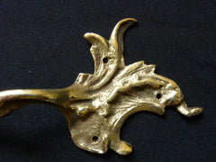 Rococo, Louis XIV Style Fancy Brass Leaf Drawer Pulls