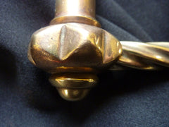 Fancy Brass Single Pull Door Handle / Towel Holder antique