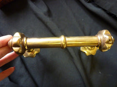 Fancy Brass Single Pull Door Handle / Towel Holder antique
