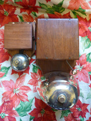 Huge Restored Victorian Brass and Wood Door Bell