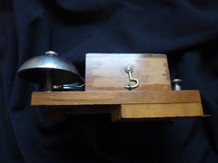 Vintage French Wood & Steel Double Telephone Extension Bell