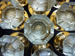 5 pairs of antique glass door knobs