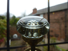 5 Pairs Original Antique Edwardian Round Glass Door Knobs Circa 1900