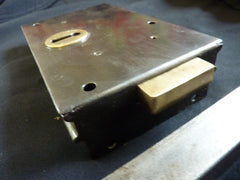 7" x 4 1/2" Victorian Cast Iron Door Rim Dead Lock, Key & Keep