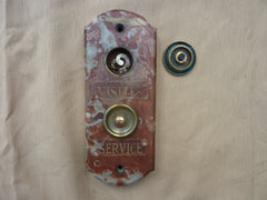 Art Deco French Marble & Brass Door Bell Push Buttons