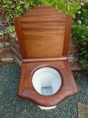 Antique Mahogany High Level Throne Toilet Seat with Lid