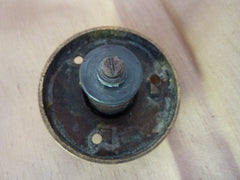 Vintage Brass Electric Door Bell Push - Reeded
