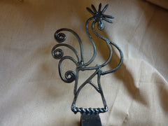 Vintage Wrought Iron Gate Bell Chime - Rooster Spanish Revival Brass Door Bell