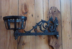 Highly Ornate Large Unique Upcycled Cast Iron Wall Candle Holder (church sconce)